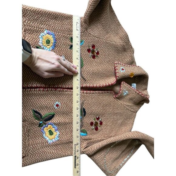 Soft Surroundings Embroidered Jewel Beaded Lambswool Angora Blazer Cardigan Size - Picture 11 of 11